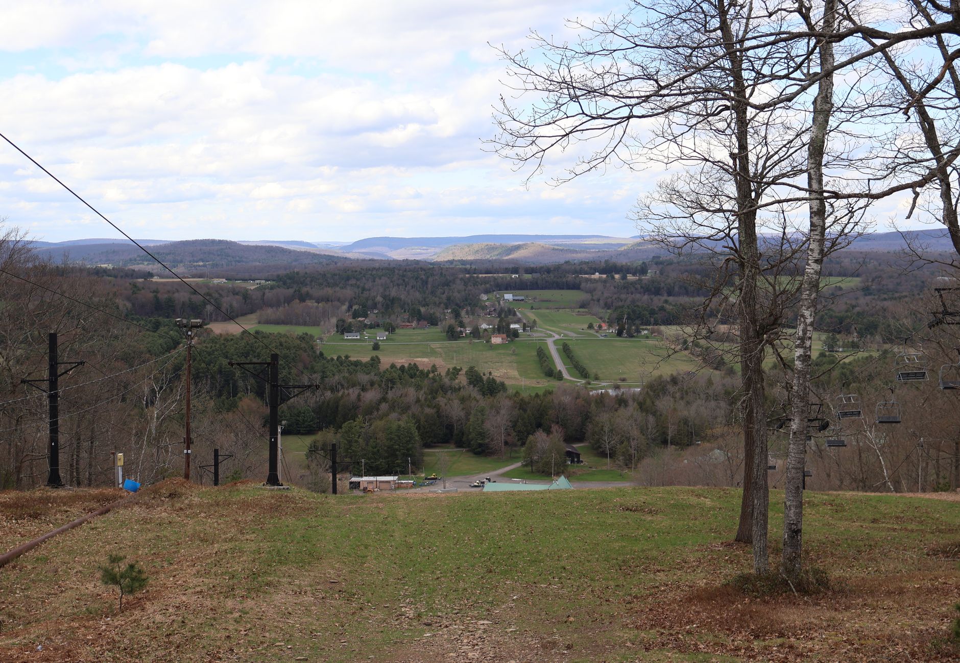 Breathtaking view of Morris, PA countryside from a hilltop on a clear spring day.